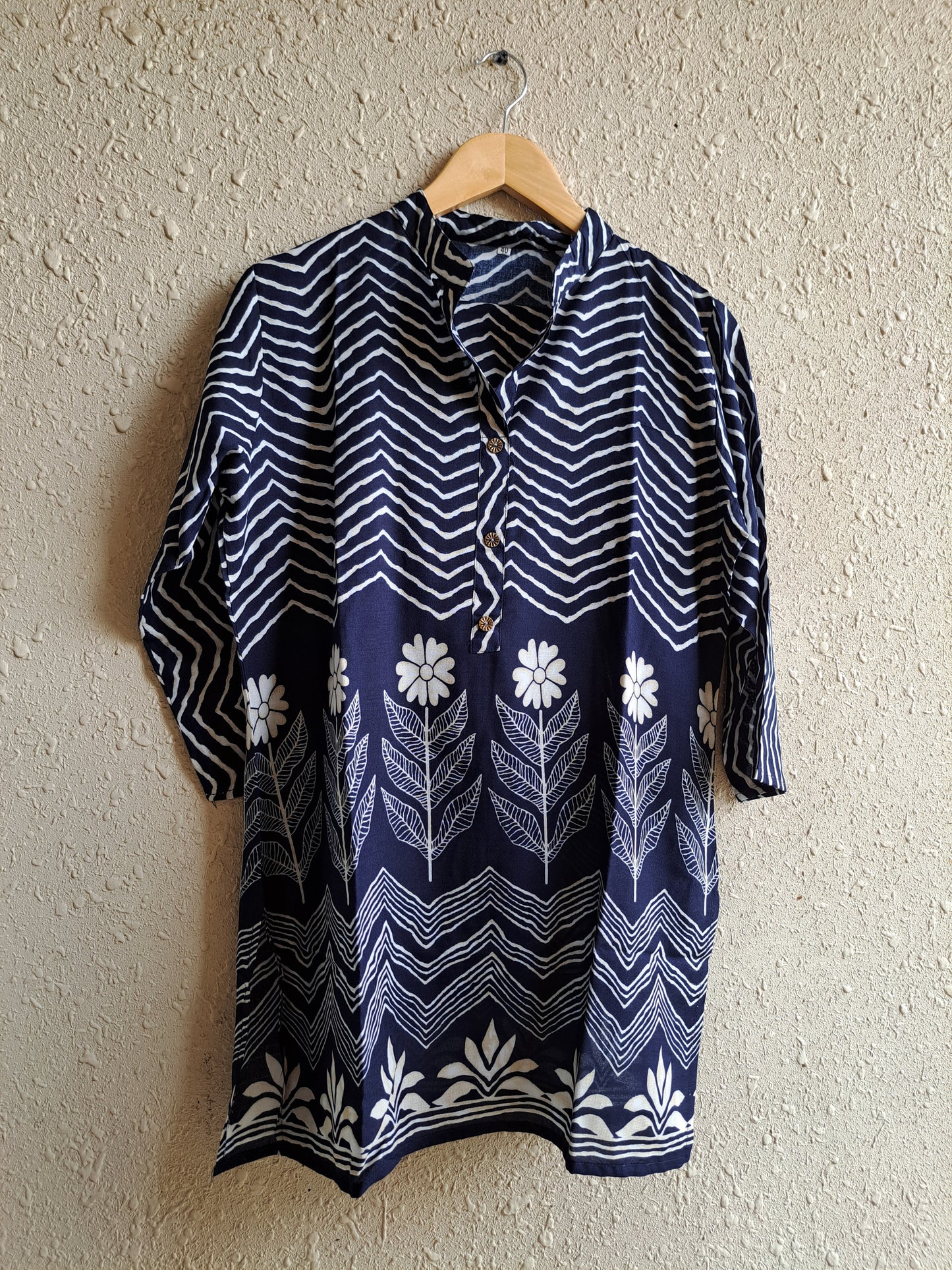 Midnight Bloom Pure Cotton Co-ord Set (Dark Blue)