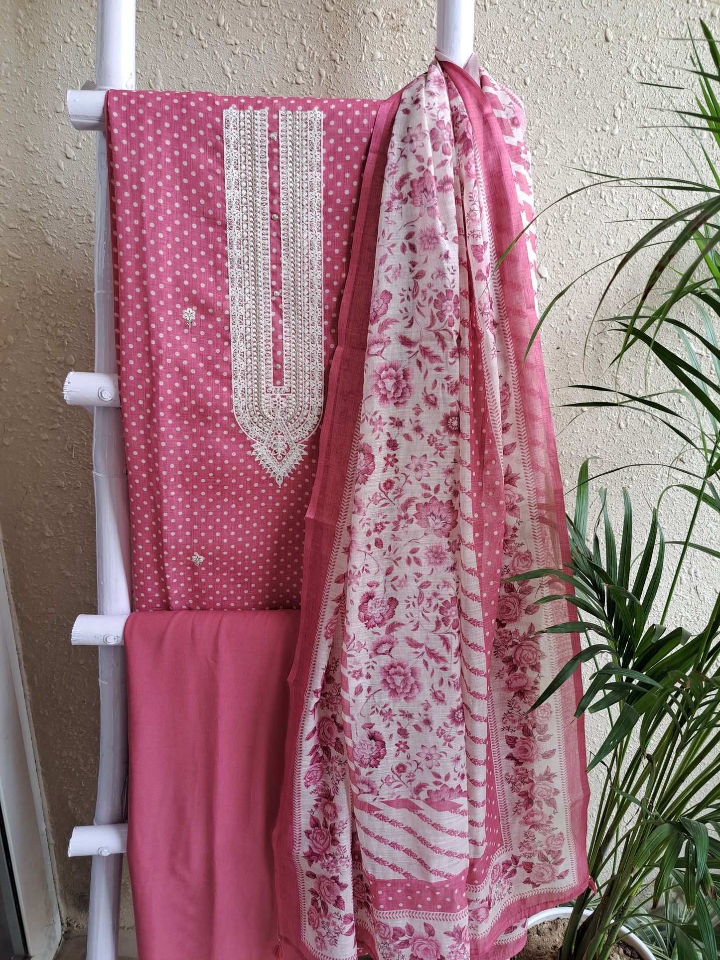 Pink Maheshwari Suit Set