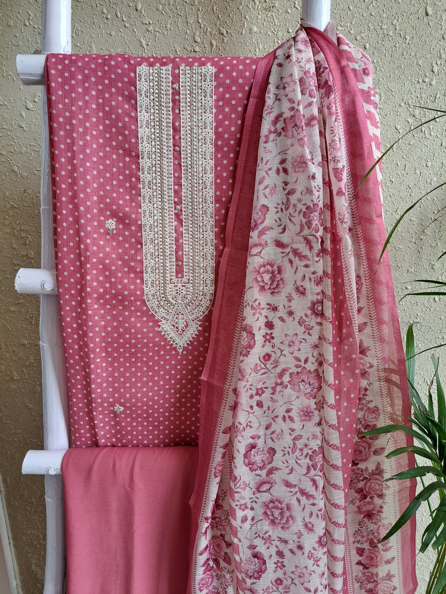 Pink Maheshwari Suit Set