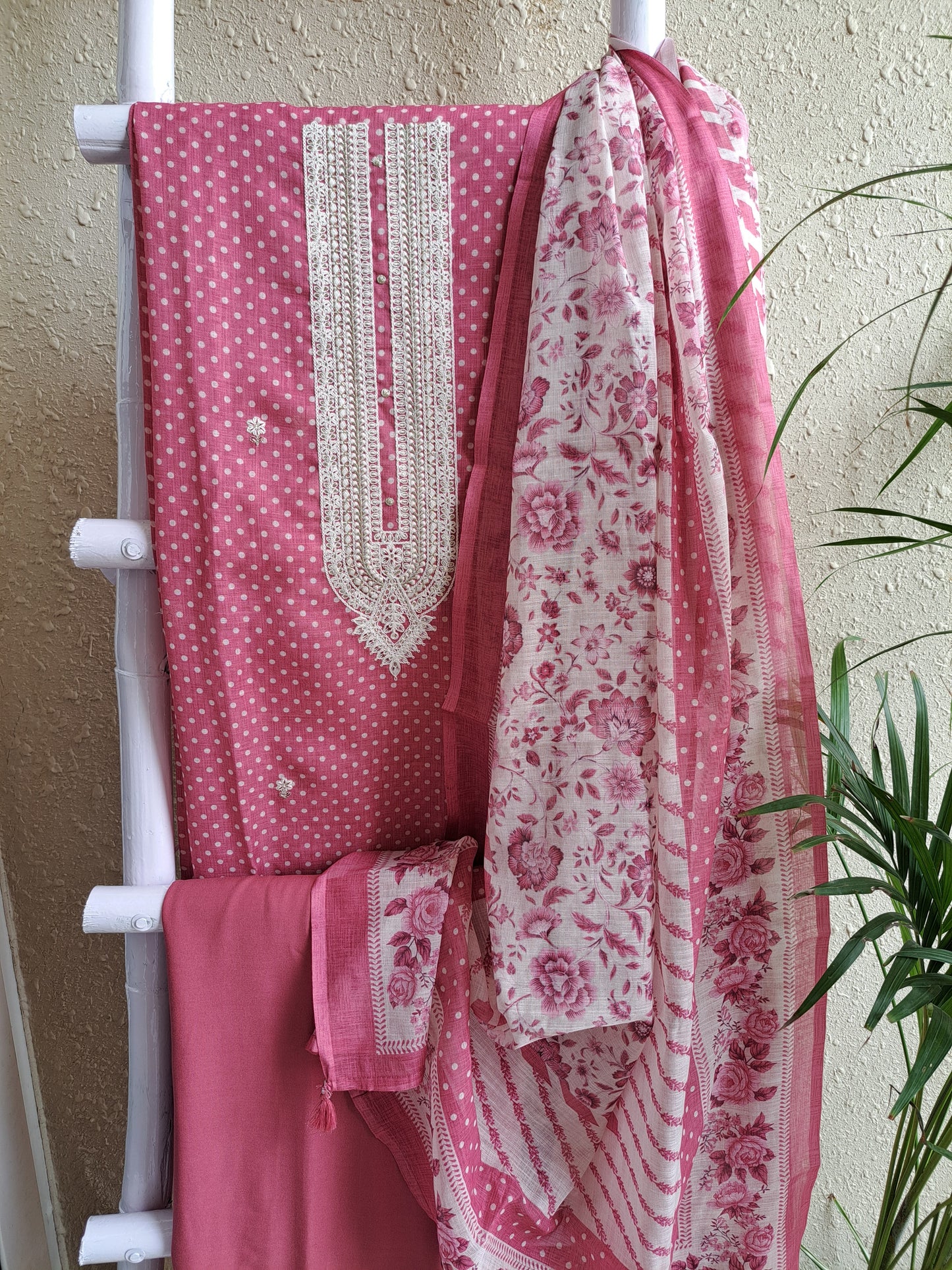 Pink Maheshwari Suit Set