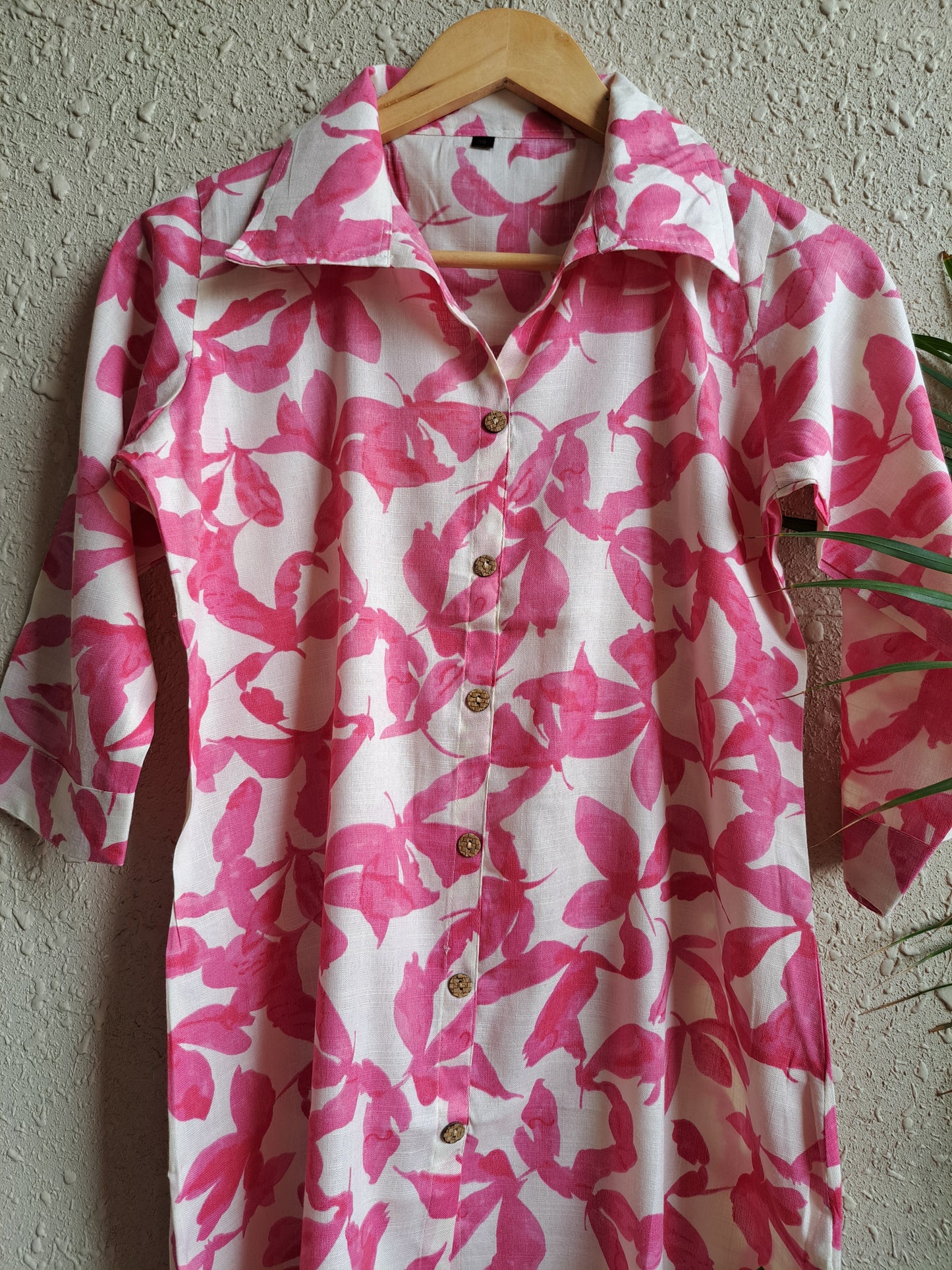 Blush Leaf Pure Cotton Co-ord Set (Pink)